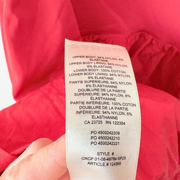 Aritzia Babaton Rolodex Micro Bubble Dress Contour Poplin Red Size Large - Picture 8 of 8